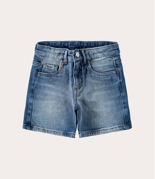 Shorts Infantil Menina Com Pingente Decorativo Em Jeans Moletom Malwee Kids