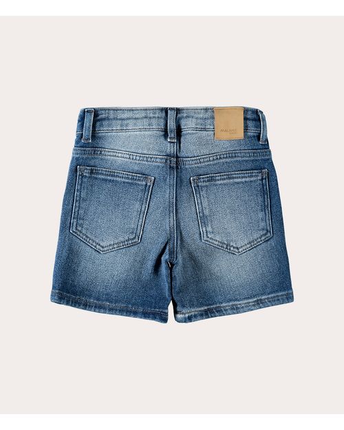 Shorts Infantil Menina Com Pingente Decorativo Em Jeans Moletom Malwee Kids