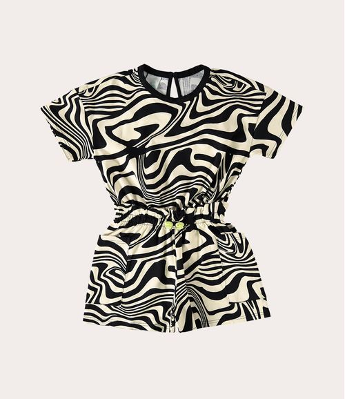 Macaquinho Infantil Menina Estampado Em Algodão Malwee Kids
