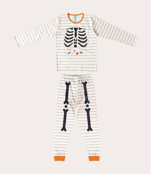 Pijama Infantil Unissex Esqueleto Halloween Em Algodão Malwee Kids