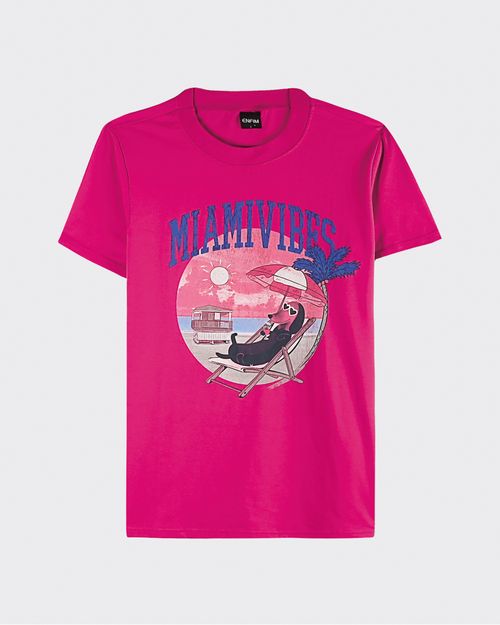 T-Shirt Feminina Slim Miami Vibes Em Algodão - ENFIM