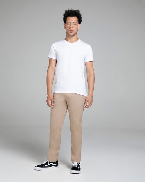 Calça Chino Masculina Em Sarja Com Elastano - ENFIM