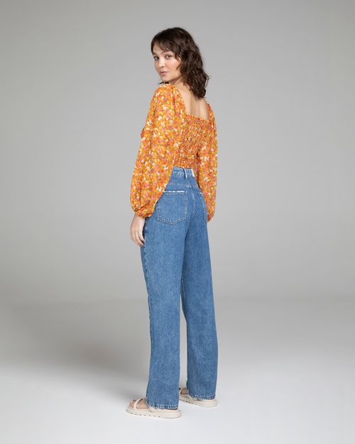 Calça Feminina Anos 90 Cintura Alta Em Jeans 100% Algodão - ENFIM