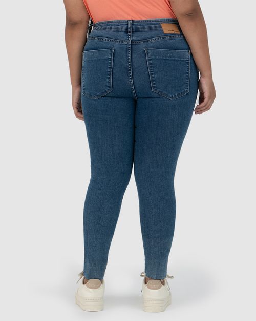 Calça Feminina Plus Size Skinny Cintura Média Em Flex Jeans
