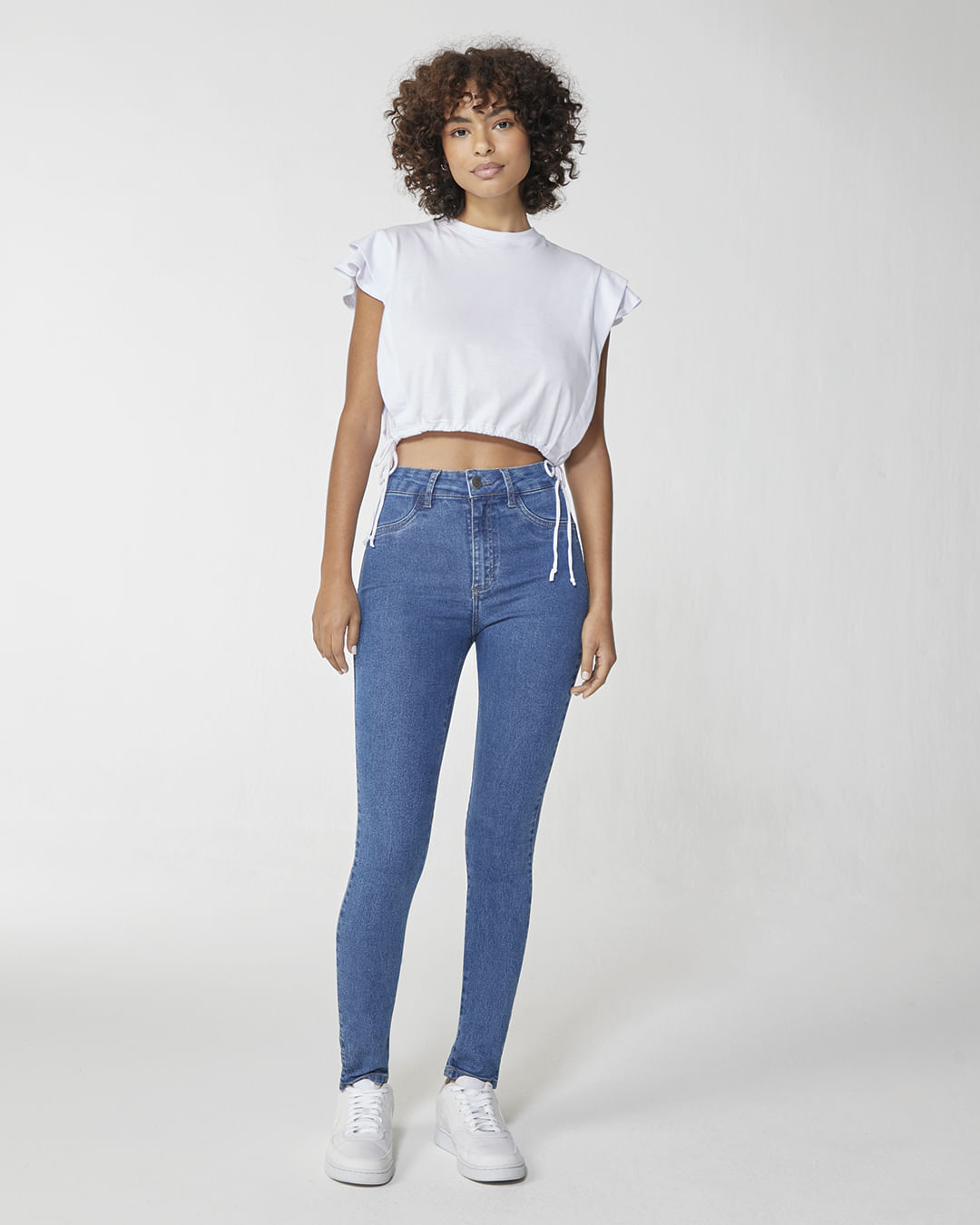 Calça Skinny Feminina Cintura Média Em Jeans Com Elastano - ENFIM