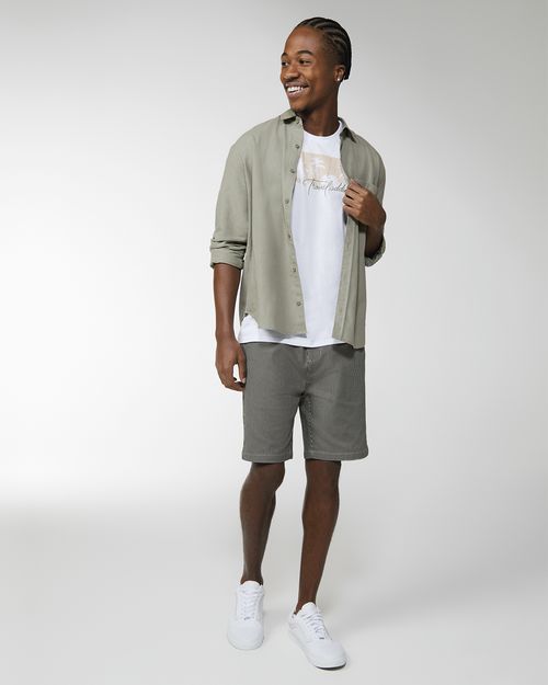 Camisa Tradicional Masculina Em Linho com Algodão - ENFIM