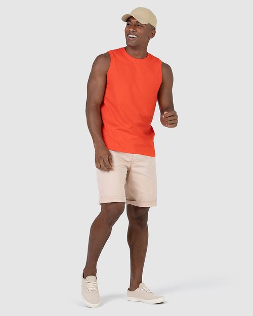 Regata Básica Masculina Cava Ajustada Em Algodão