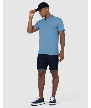 Camisa Polo Básica Masculina Gola Retilínea Em Piquet Stretch