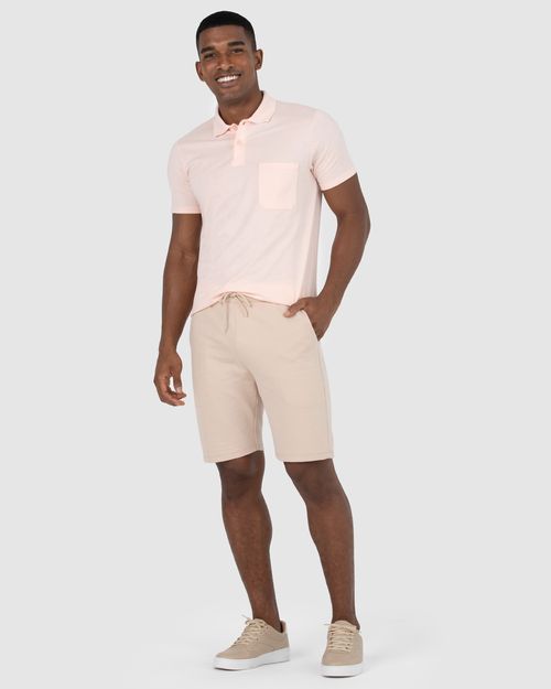 Bermuda Básica Masculina Cintura Média Em Moletom Sem Flanela