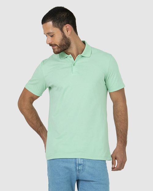 Camisa Polo Básica Masculina Peitilho Frontal Em Algodão