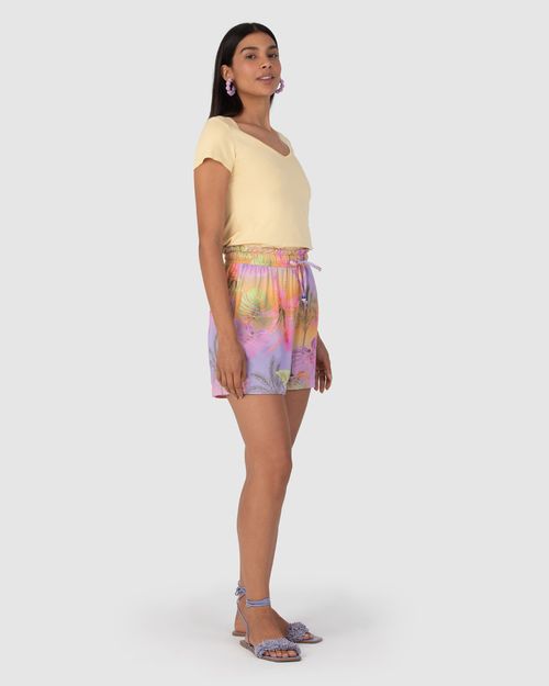 Blusa Básica Feminina Mullet Decote V Em Viscose Stretch