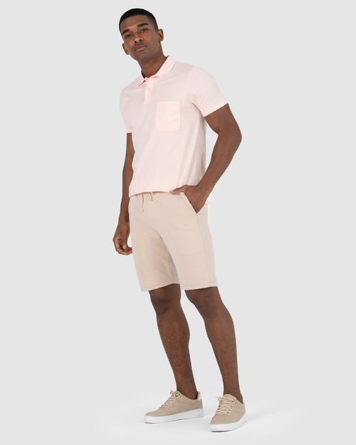 Bermuda Básica Masculina Cintura Média Em Moletom Sem Flanela