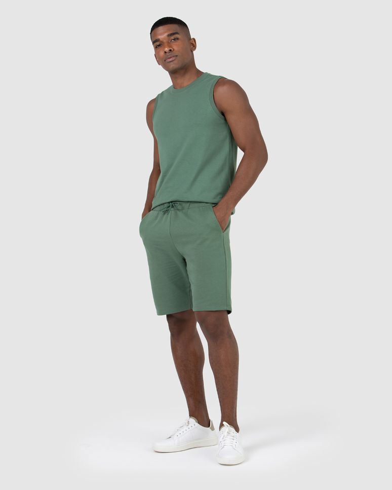 Bermuda Básica Masculina Cintura Média Em Moletom Sem Flanela