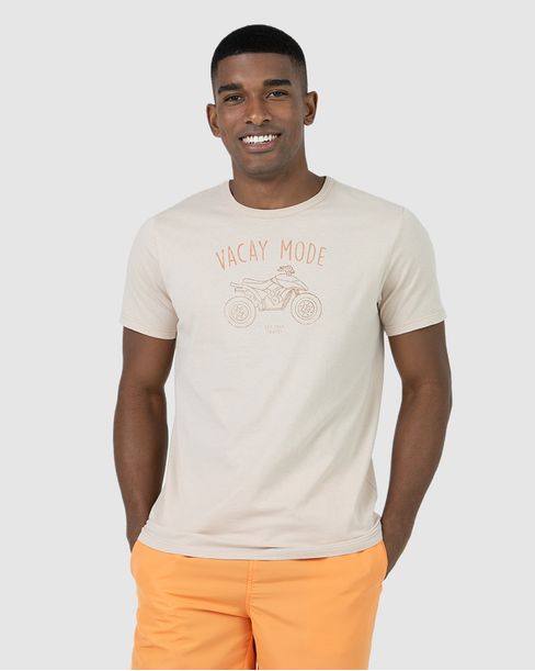 Camiseta Masculina Vacay Mode Travel Em Algodão