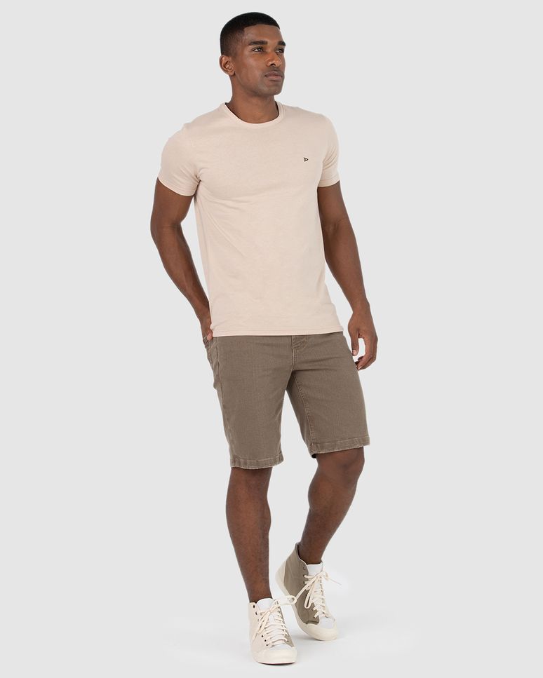 Bermuda Slim Masculina Em Sarja Com Elastano