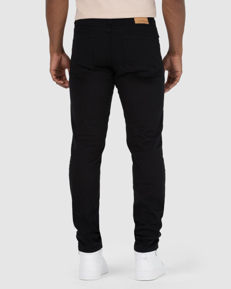 Calça Masculina Slim Cintura Média Em Sarja Com Elastano