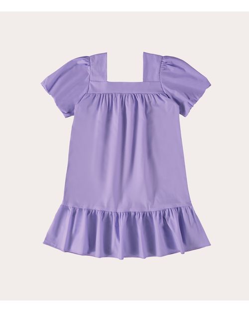 Vestido Infantil Babado Na Manga Em Tricoline Malwee Kids