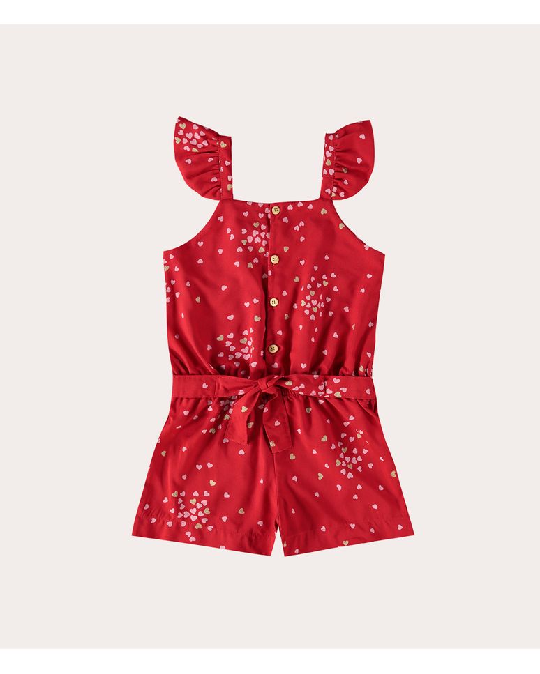 Macacão Infantil Menina Estampado Em Viscose Malwee Kids