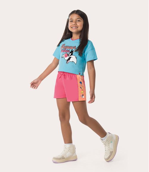 Shorts Infantil Menina Looney Tunes® Em Moletinho Malwee Kids