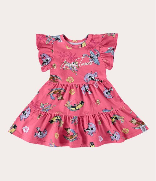 Vestido Infantil Looney Tunes® Em Algodão Malwee Kids