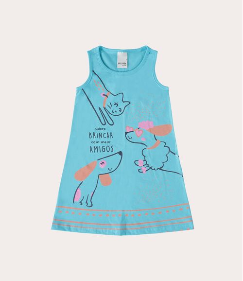 Vestido Infantil Estampa Melância Em Algodão Malwee Kids