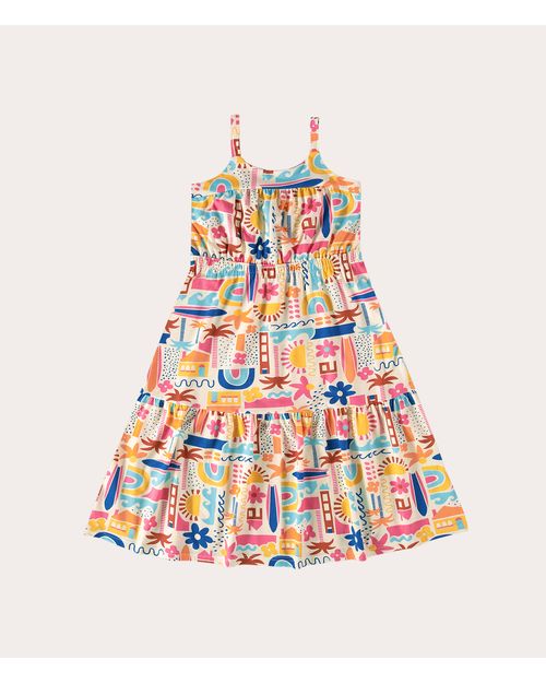 Vestido Infantil Midi Em Algodão Malwee Kids