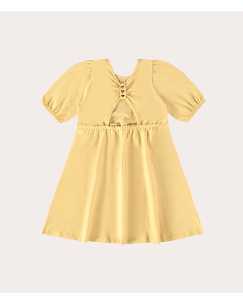 Vestido Infantil Manga Bufante Em Piquet Stretch Malwee Kids