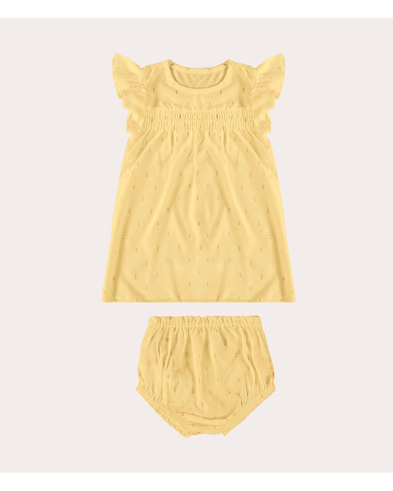 Conjunto Infantil Menina Manga Babado Em Viscose Malwee Kids