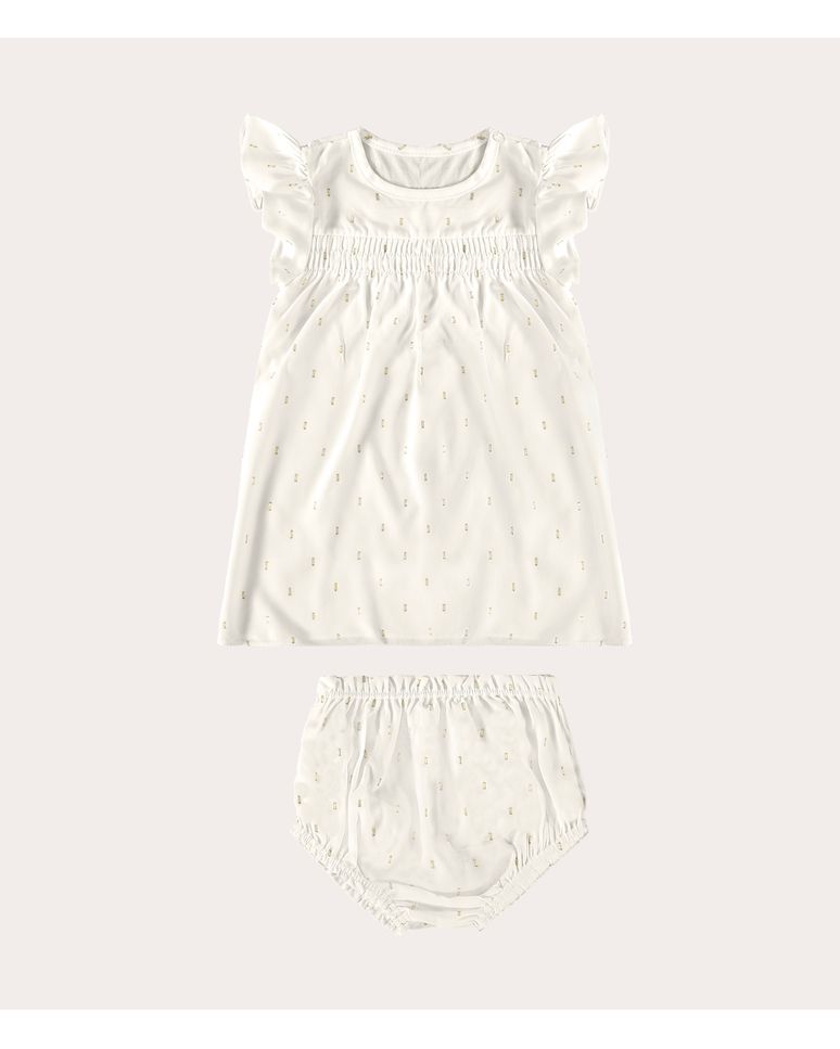 Conjunto Infantil Menina Manga Babado Em Viscose Malwee Kids