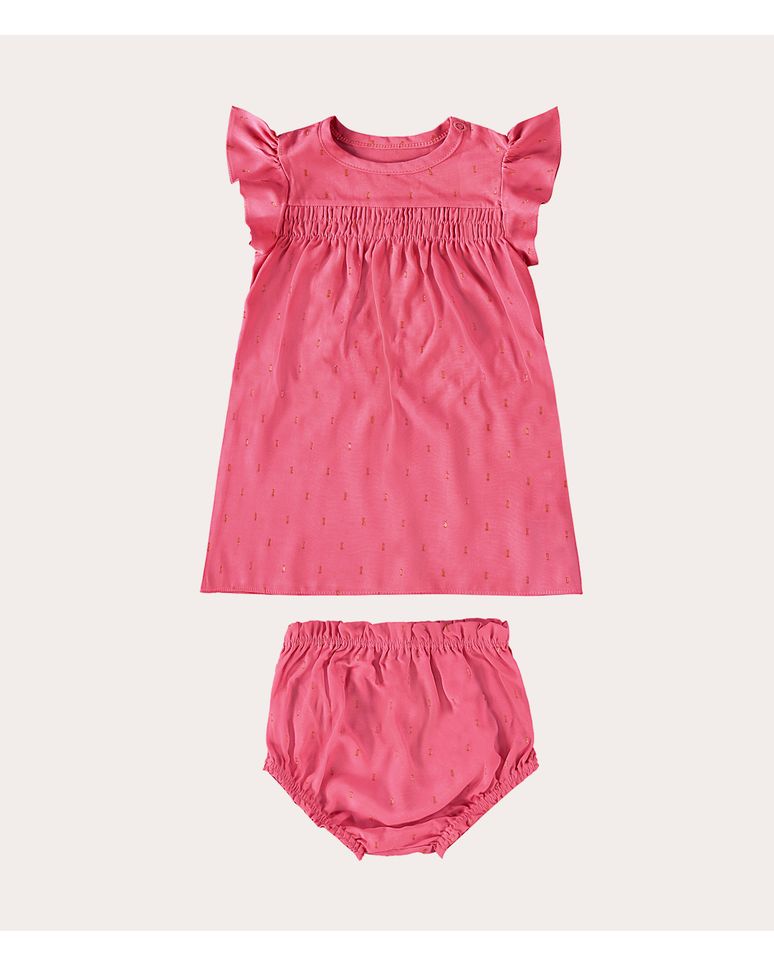 Conjunto Infantil Menina Manga Babado Em Viscose Malwee Kids
