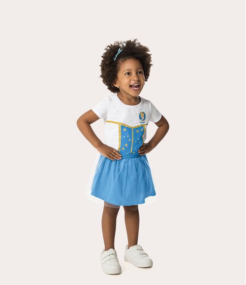 Conjunto Infantil Menina Blusa e Shorts Disney Em Algodão Malwee Kids