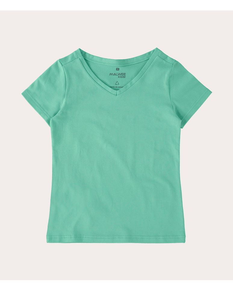 Blusa Infantil Menina Decote V Em Algodão Malwee Kids