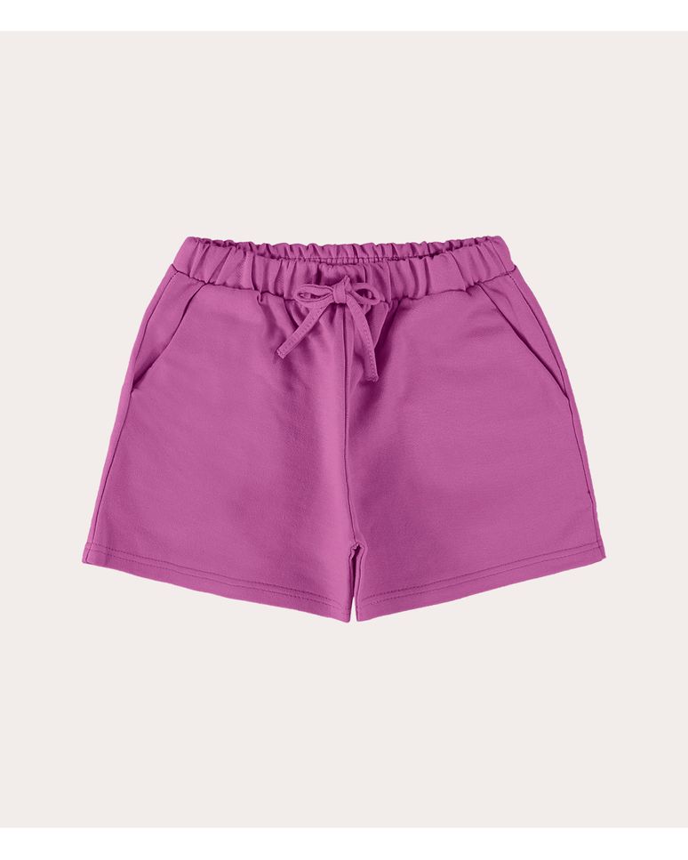 Shorts Infantil Menina Com Bolsos Em Moletinho Leve Malwee Kids