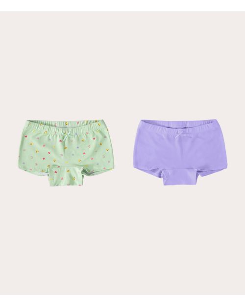 Kit 2 Calcinhas Boxer Infantis Menina Em Algodão Malwee Kids