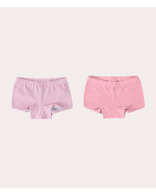 Kit 2 Calcinhas Boxer Infantis Menina Em Algodão Malwee Kids