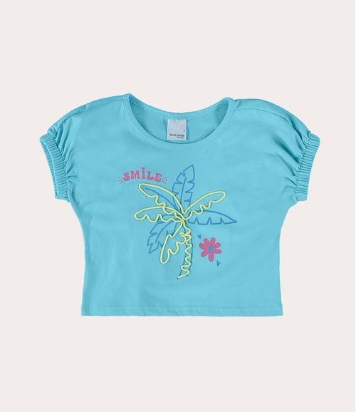 Blusa Infantil Menina Estampa Bordado Em Algodão Malwee Kids