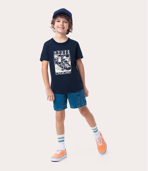 Camiseta Infantil Skate em Algodão Malwee Kids