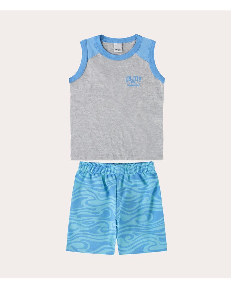 Conjunto Infantil Menino Regata Em Moletinho Malwee Kids