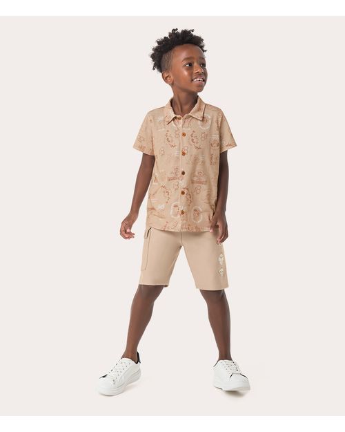 Camisa Infantil Menino Manga Curta Rapport Digital Em Algodão Malwee Kids