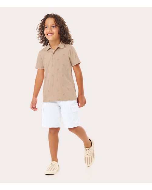 Bermuda Infantil Menino Tradicional Em Sarja Com Elastano Malwee Kids