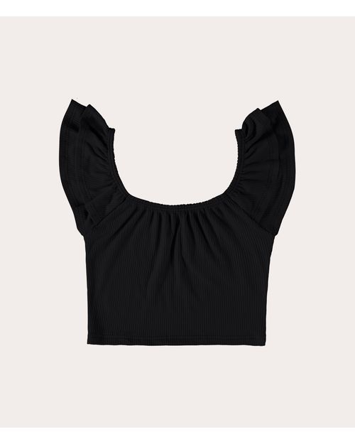 Blusa Infantil Menina Cropped em Malha Viscose Canelada Malwee Kids