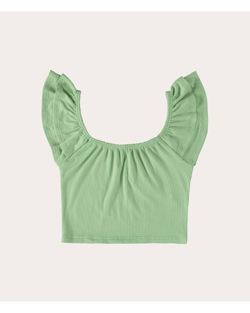 Blusa Infantil Menina Cropped em Malha Viscose Canelada Malwee Kids