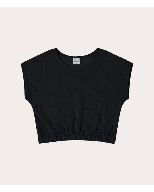 Blusa Infantil Menina Cropped Jacquar Texturizado Malwee Kids