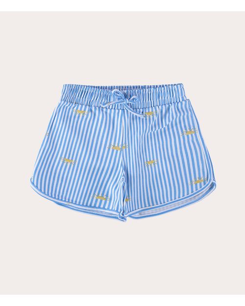 Shorts Infantil Menina Listrado Em Algodão Malwee Kids