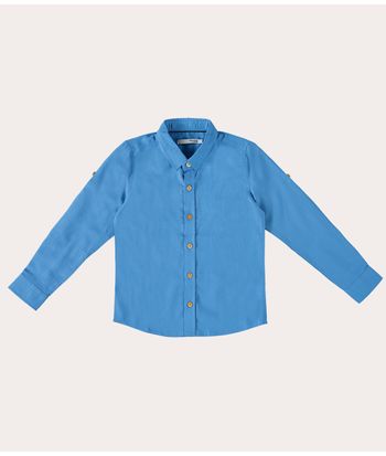 Camisa Infantil Menino Manga Longa Em Tricoline Malwee Kids