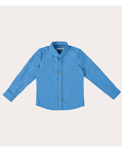 Camisa Infantil Menino Manga Longa Em Tricoline Malwee Kids