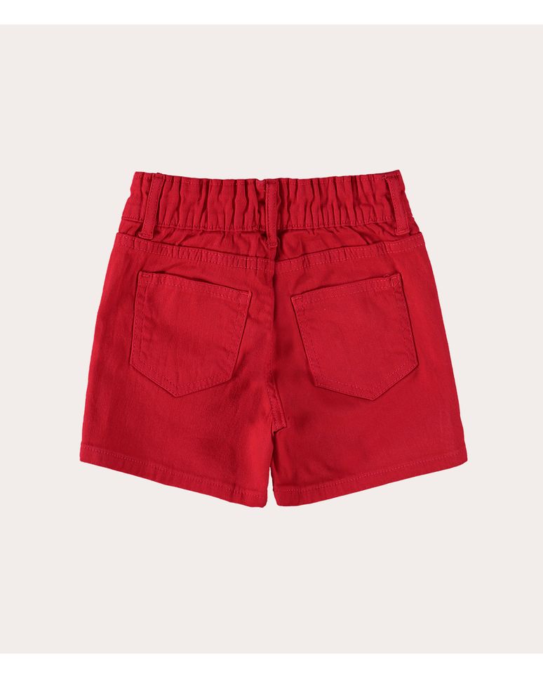 Shorts Infantil Menina Com Faixa Em Sarja Com Elastano Malwee Kids