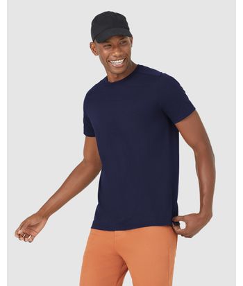 Camiseta Básica Masculina Abertura Lateral Em Algodão Pima
