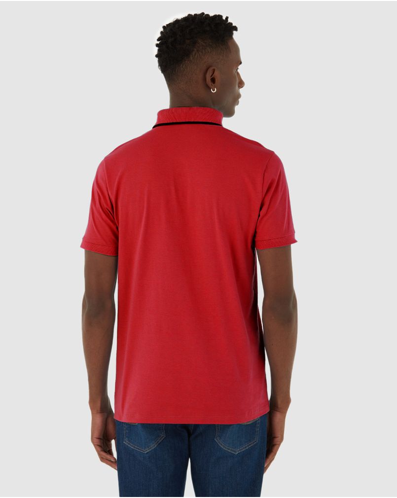 Camisa Polo Básica Masculina Em Algodão Vermelho XGG - Malwee