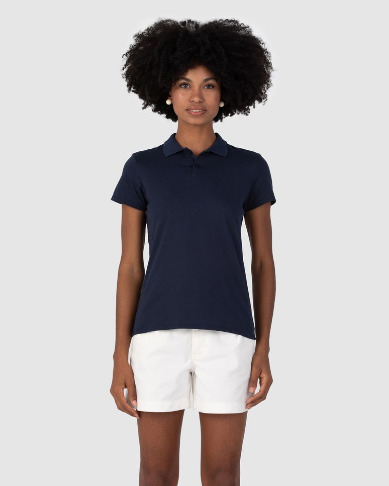 Blusa Polo Básica Feminina Gola Esporte Em Algodão